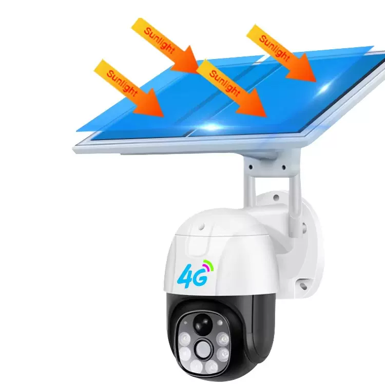 户外V380太阳能摄像头夜视高清家用智能4G低功耗监控太阳能供电