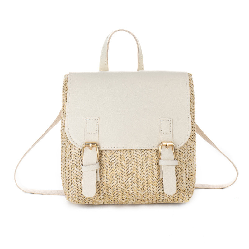 2024 nuevo tejido doble hebilla color mochila pequeña 2 personalidad coreana de diseño de nicho bolso