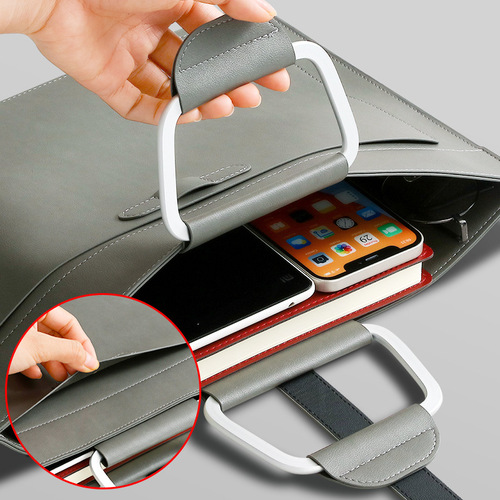 New large-capacity file bag handbag data storage computer bag PU leather office storage file bag printable