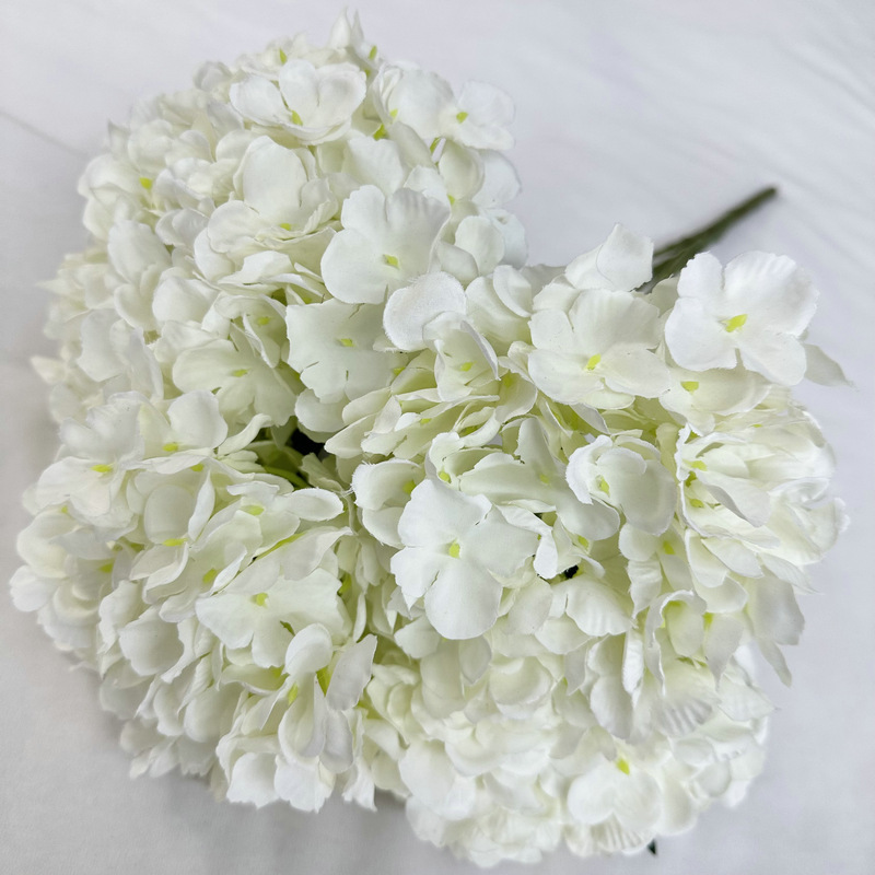 5頭の梅宇のアジサイのシミュレーションの花の単枝の大きいアジサイの結婚式場は装飾の花の列を飾って毛布の造花を磨いています。|undefined
