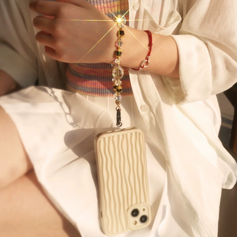 Mobile phone, strap, creative chain natural stone handmade, pendant, with gem
