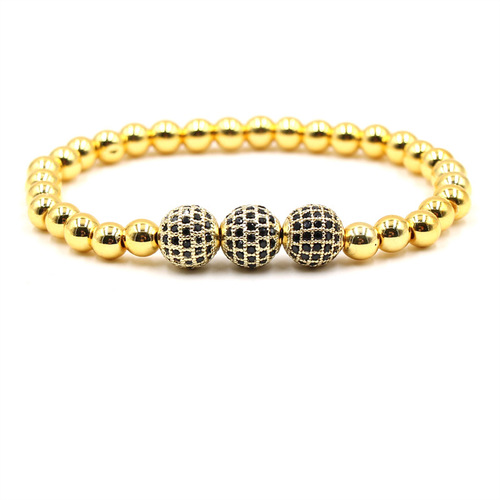 Cross-border source, micro-inlaid zircon men's and women's couple elastic bracelets, factory direct sales, large inventory