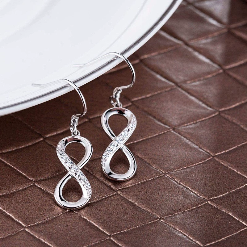 Fashionable earrings, silver 925 sample