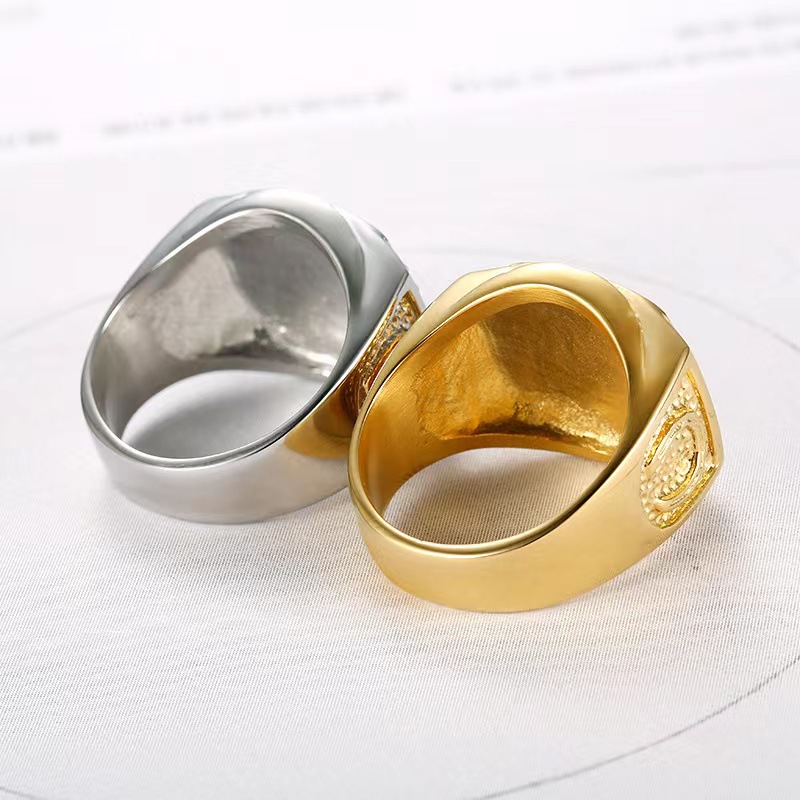 Horse Pattern Men's Hip-Hop Rings Horse Titanium Steel Men Signet Rings
