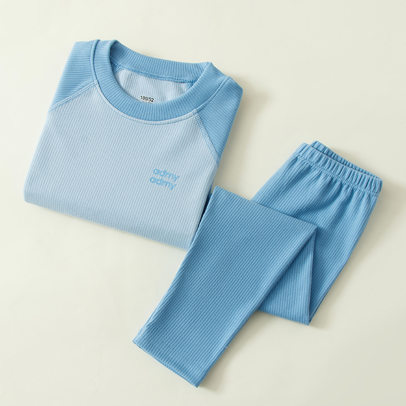 Otoño Invierno ropa interior térmica de los niños traje mousse Cachemira mangas raglán para y niñas pijamas hogar otoño