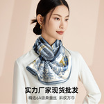 现货真丝礼品欧式系列女士职场百搭桑蚕丝丝巾原创设计轻奢围巾