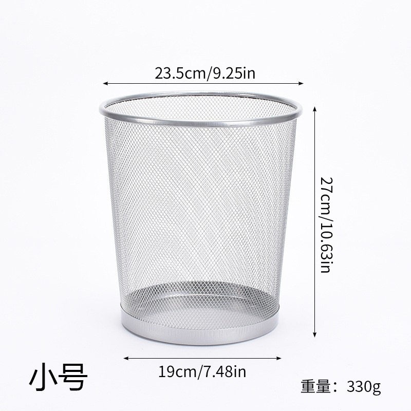 [Fabricante] cubo de basura de metal de la Oficina papelera de almacenamiento en el hogar Cubo de hierro Net anti-herrumbre descubierta papelera al por mayor