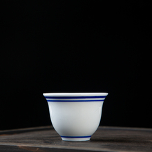 景德镇陶瓷酒杯烈酒杯白酒杯蓝边小酒盅中式怀旧粗瓷青花瓷酒杯