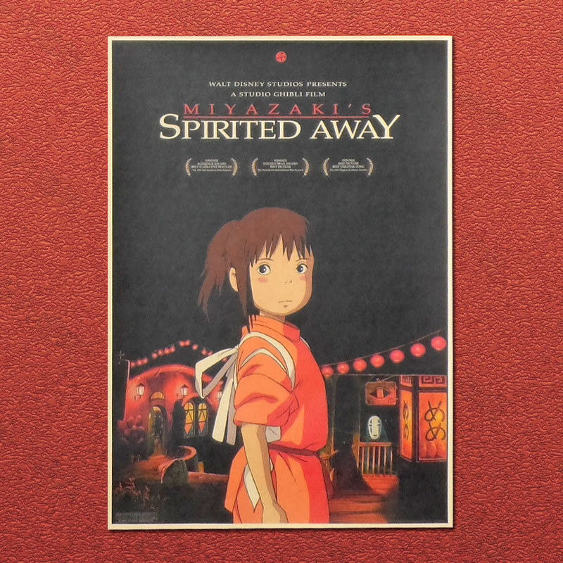 千と千尋の神隠し宮崎駿アニメーションクラフト紙ポスター装飾絵画寮カフェフォトフレーム壁ステッカー|undefined