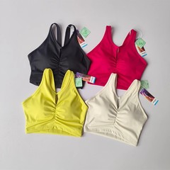 夏の新型高強度一体式防震純色スポーツ下着トレーニングはフィットネスヨガのベストの女性を集めます。
