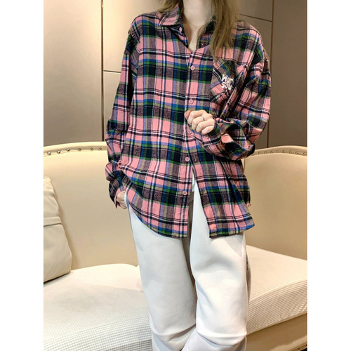 American Retro Sweet Cool Polka Dot Long Sleeve Shirt for Women Autumn Design Sense Minority Loose Shirt Outerwear