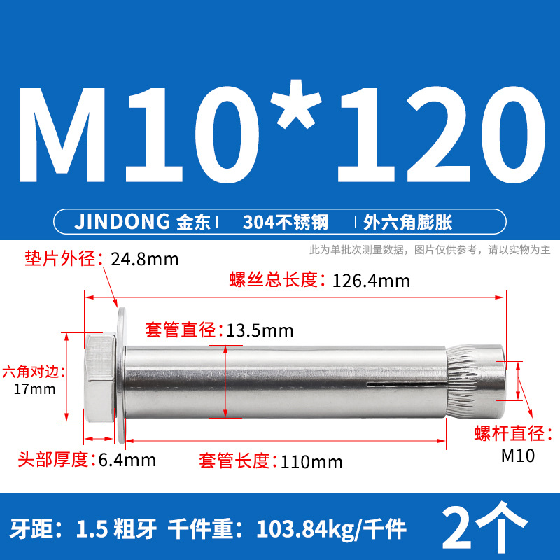 Анкерный болт All Directions M10*120 шестигранный