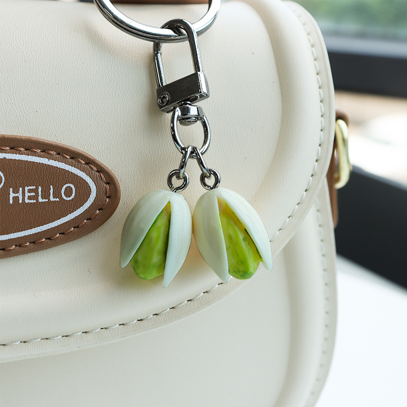 Pistachio Keychain Resin Imitation Bag Pendant Ins Creative Decorative Gift Key Ring Ornament Ins Style