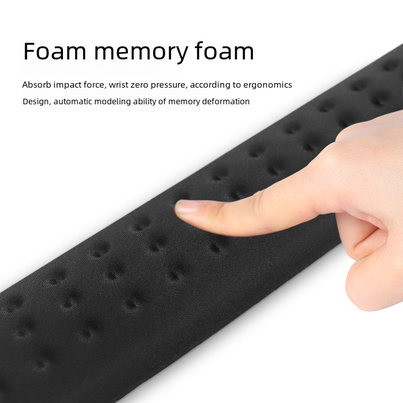 Memory foam wrist mouse wrist pad, foamed keyboard mat, PU bottom anti-slip, massage holes, wrist support pad, slow rebound