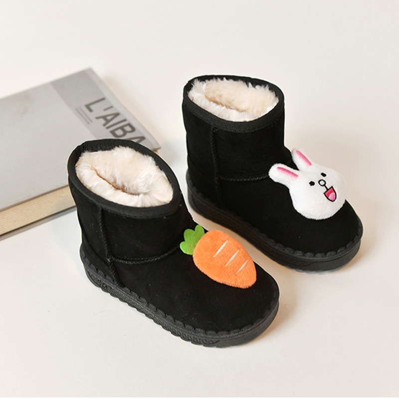 Inverno de neve infantil, meninos de 3 a 6 anos com sapatos grossos e pelúcia, meninas de 6 a 13 anos botas de algodão da moda 5_voghion.com