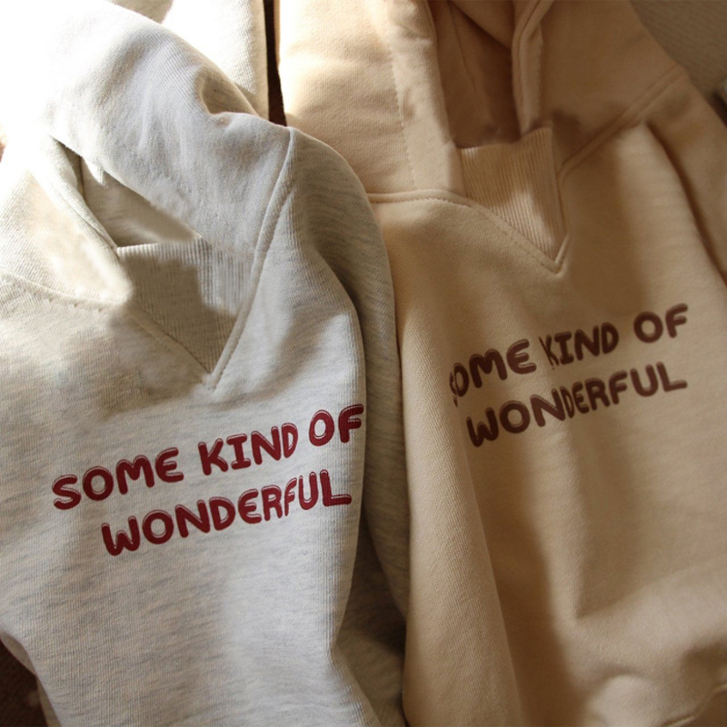 Conjunto de dos piezas para niños y niñas, suéter de felpa con capucha y letras, informal, de otoño e invierno, nuevo_voghion.com