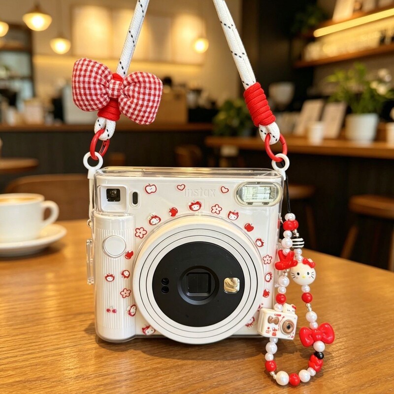 Suitable for Fujifilm Instax SQ1, transparent special protective case, SQ1 shoulder strap, cute camera bag, sturdy and durable