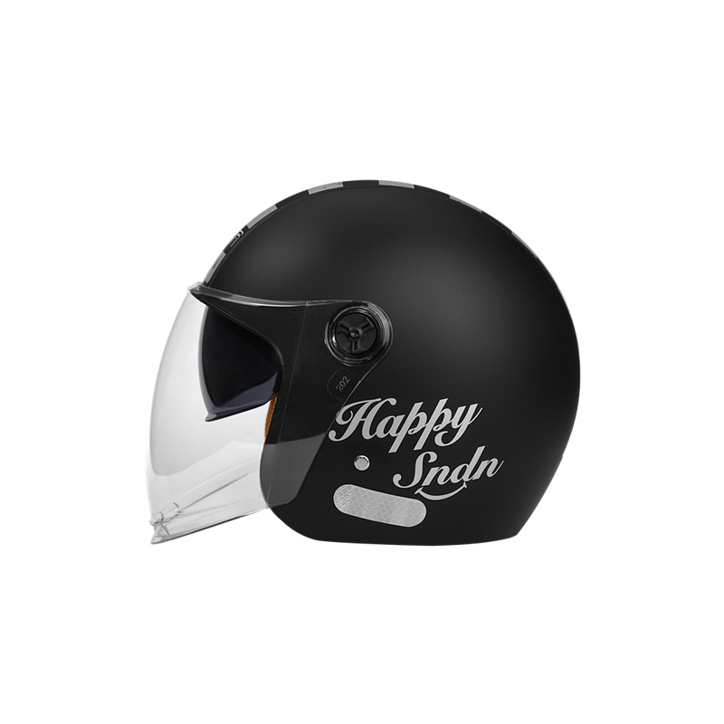 Nuevo casco de doble lente retro estándar nacional casco de motocicleta eléctrica de invierno casco de coche de batería casco de cuatro estaciones