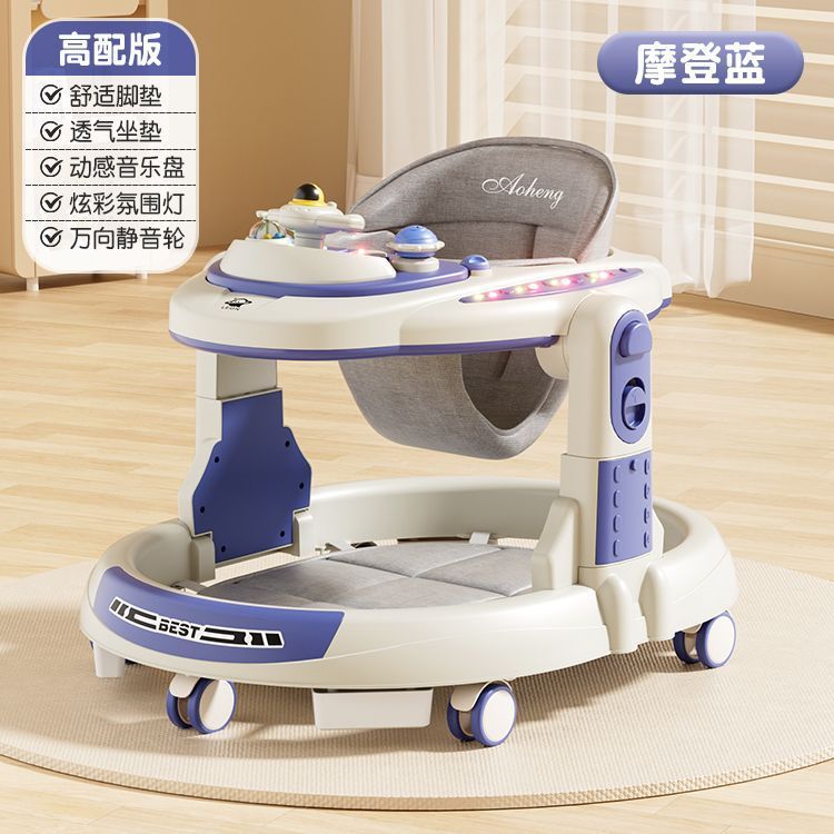 Caminante anti-vuelco bebé empuje manual tres en uno bebé niño caminar multifuncional