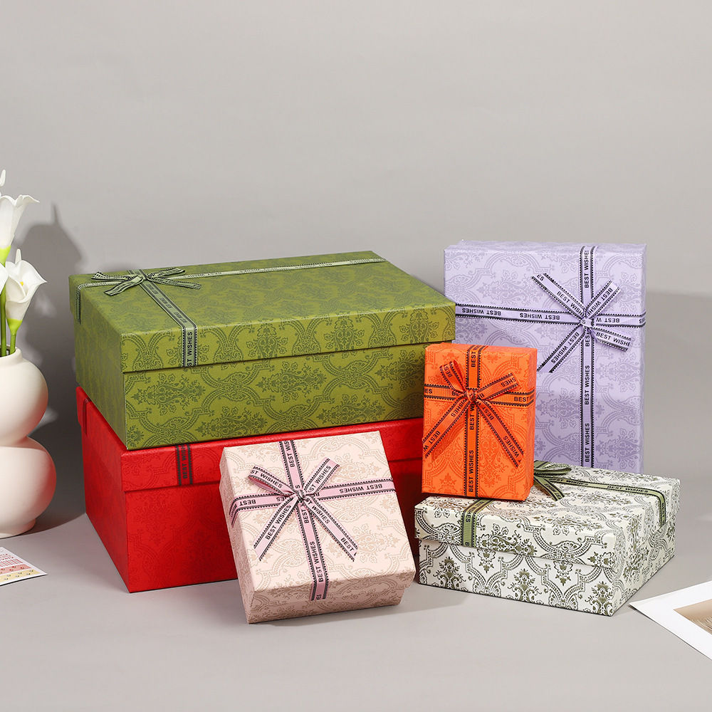 Inventario Tiandian cubierta caja de regalo de textura arco caja de regalo de cumpleaños caja de almacenamiento caja de embalaje caja de regalo al por mayor