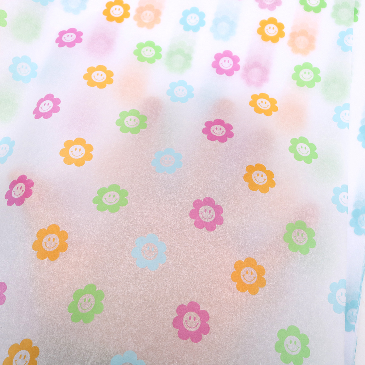 Puntos de color de cuatro colores y cara sonriente papel de pera papel de regalo de flores 20 piezas papel de copia floral