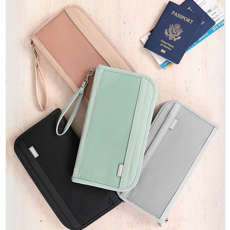 Passport Bag, Multi-Functional Anti-Theft Document Holder, Travel Ticket Holder, Wallet, Travel Ticket Storage Bag