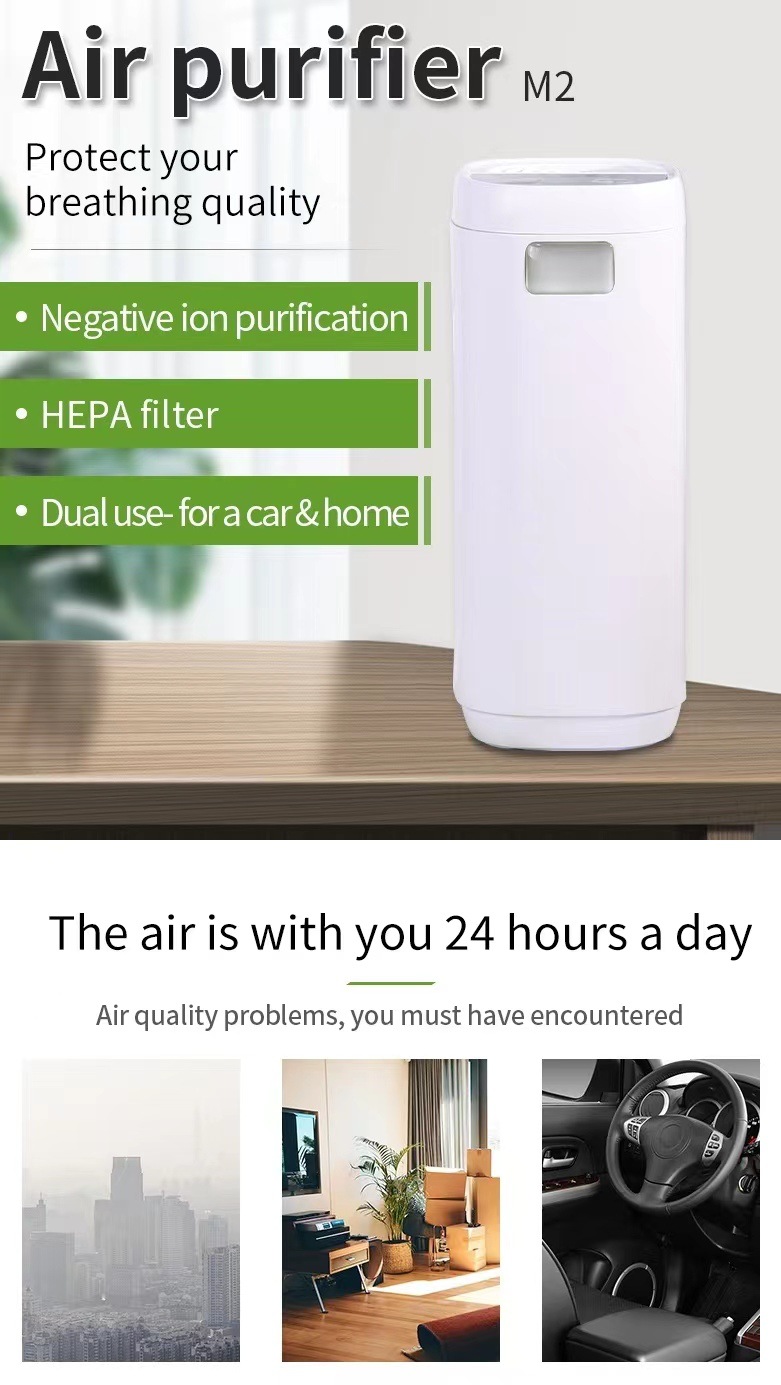 Car Air Purifier Portable USB Odor Removal 2023 Cross-Border Car Small Purifier Dedicated Export