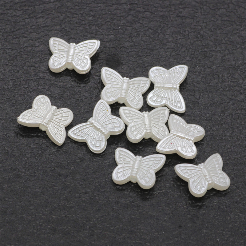 ABS, Imitation Pearl Material Butterfly, Bow Knot Pattern 1 Piece ABS Imitation Pearl Butterfly Bow Knot Beads