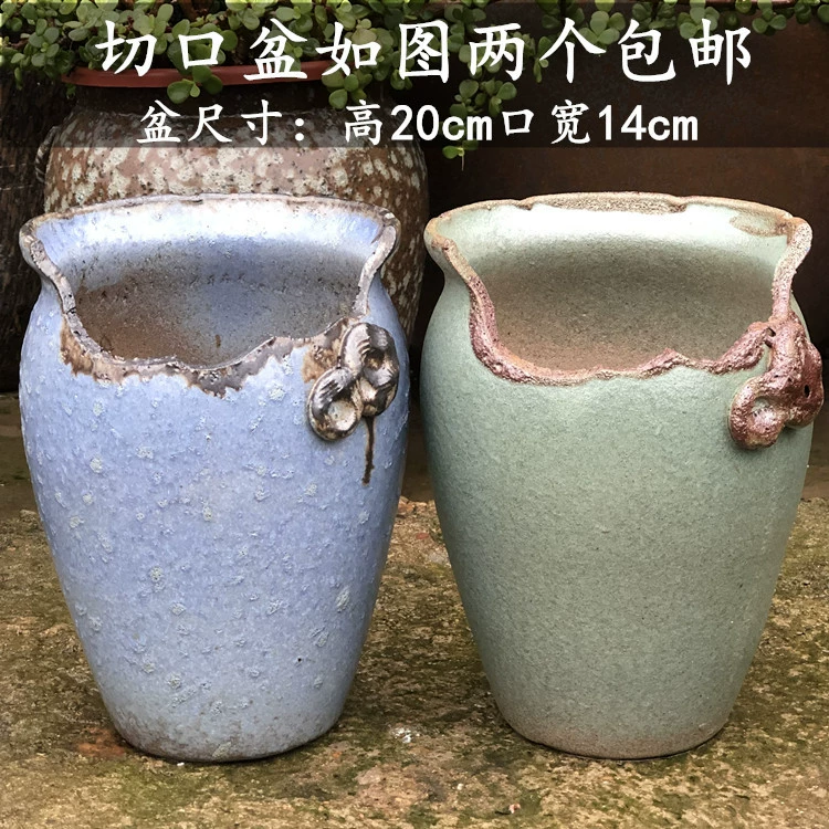  Handmade Cotton High Class, succulent old pile Flower Pot Purple Purple Purple Purgone Pot Purple Sand Pottery Tank Gap Ceramics Jade Pendant