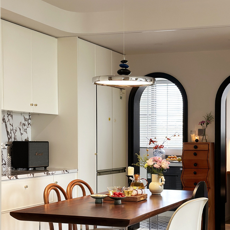 Middling Ancient Style UFO Restaurant Chandelier, Italian Minimalist Bar Counter Table, Nordic Full Spectrum Eye-Caring High Color Rendering Lighting