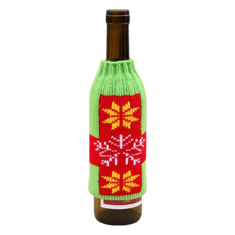 Navidad suministros para el hogar de alta gama de punto de Navidad cubierta de la botella de cerveza de Navidad botella de cerveza decoración cubierta de la botella de vino
