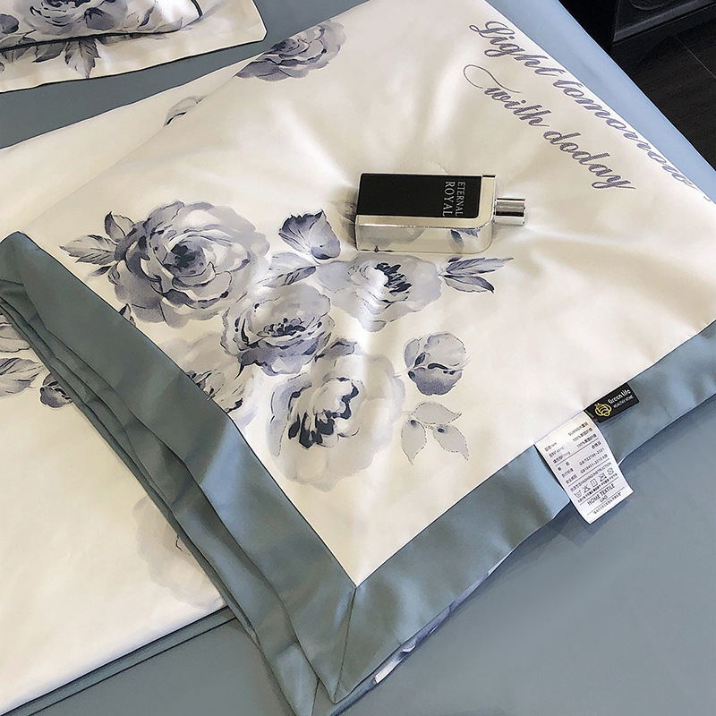 Nordic Tencel Summer Set Four-Piece Cover Summer Cooling Blanket Luxurious Washable Silk Air Conditioner Blanket Thin Sheet Direct Factory Sale