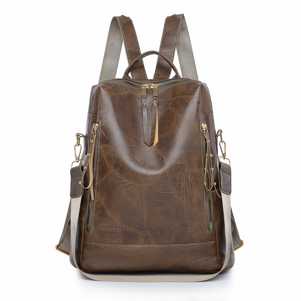 Mochila transfronteriza súper caliente nueva para mujer de gran capacidad Mochila de viaje multifuncional de color de contraste de moda Mochila escolar para estudiantes universitarios