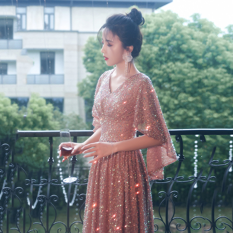 Vestido de noche para anfitrionas, estilo nuevo de otoño y verano 2026, corte ajustado, elegante, para banquetes, reuniones anuales y actuaciones. image 3