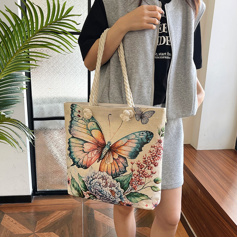 double-sided ethnic shopping bag