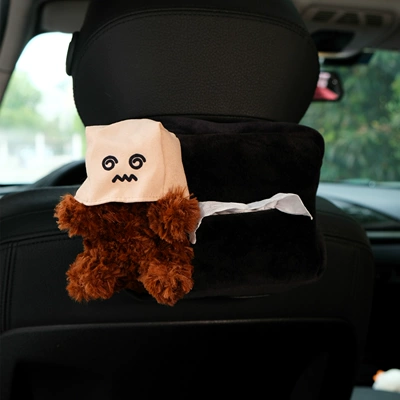 Interior Decoration, Anti-Neck Strain, Seat belt shoulder pad - dizzy-society-fears-west-highland-black-velvet-tissue-box