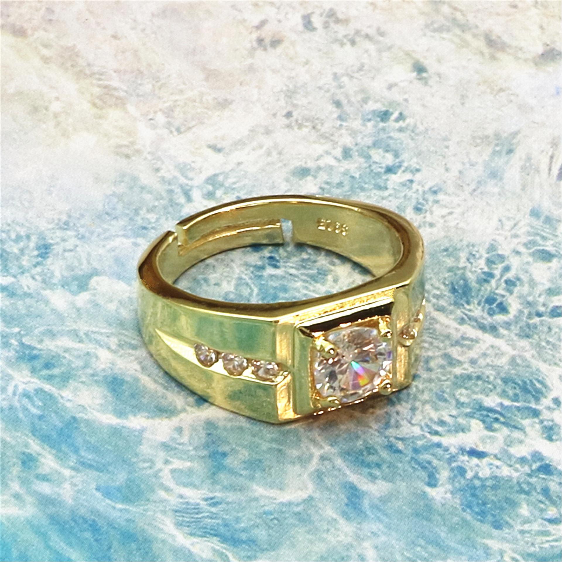 Herrenring Mit Simuliertem Diamant In Weißgold Optik_voghion.com