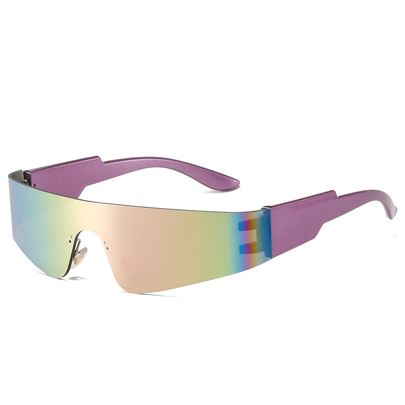 Sports Sunglasses Frameless Women Single Lens Punk Sports Sunglasses For Men Frame Colorful Fashion Glasses_voghion.com