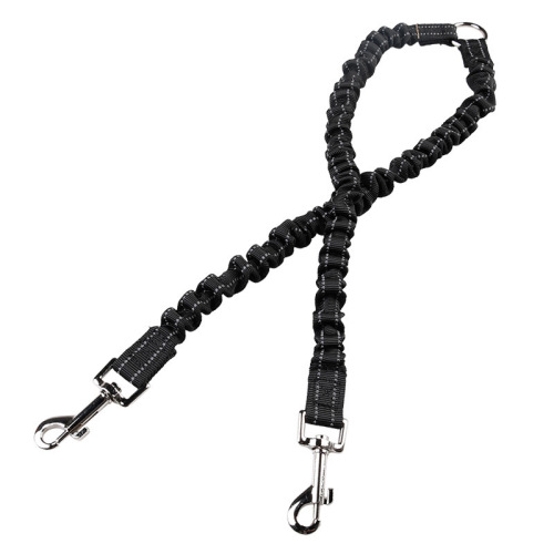 Pet Dog Dual-Head Leash Buffer Dual-Head Leash Anti-Scramble Traction One-Pull-Two Dog Harness Adjustable Extension Leash