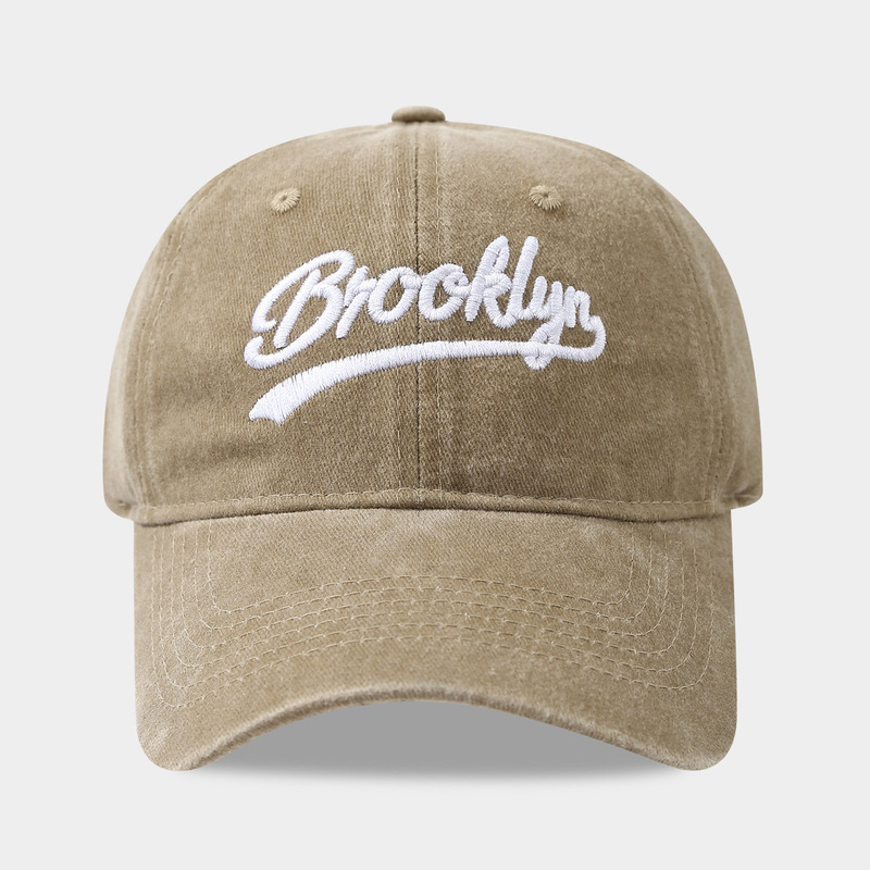 跨境亚马逊热卖帽子欧美户外旅游遮阳帽水洗BROOKLYN字母棒球帽潮|undefined