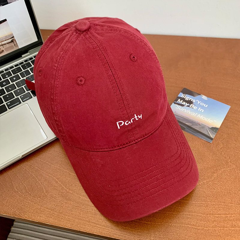 Sombrero de béisbol bordado amarillo para mujeres, sombrero de brillo amplio, sombrero de boca de pato, sombrero coreano, sombrero de cabeza grande