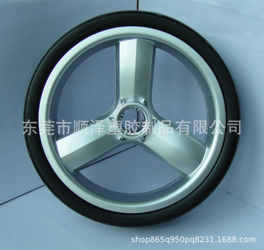 厂家生产7寸高景观婴儿推车轮.EVA弹性轮胎.购物车轮