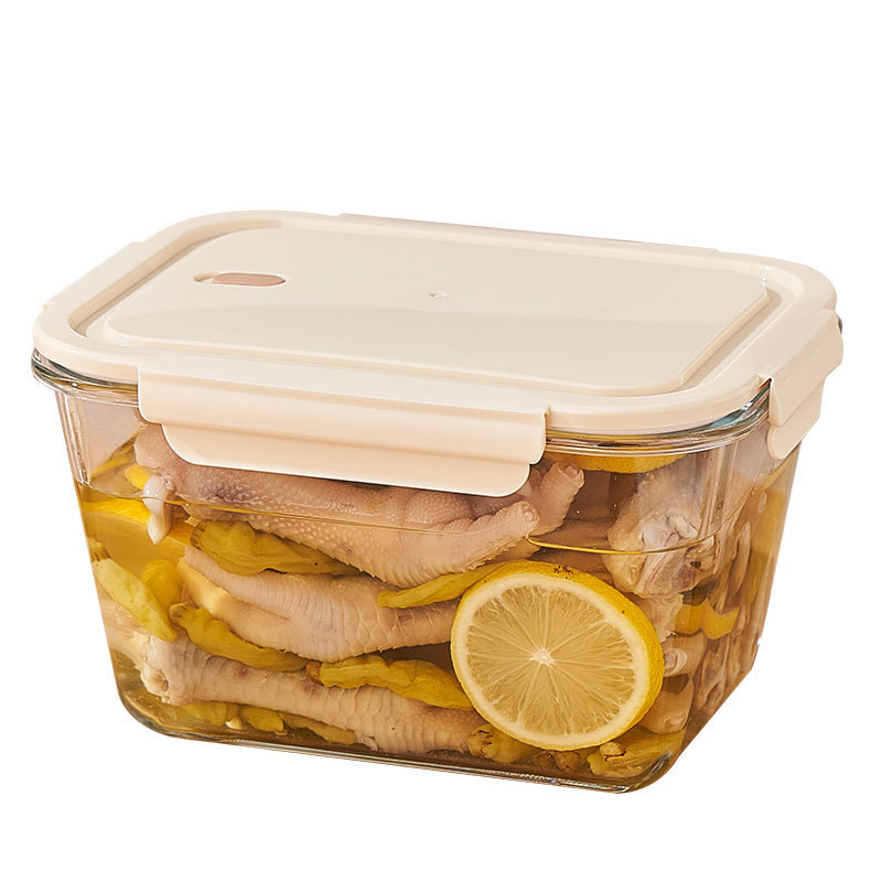 大容量ガラス保存箱ピクルス瓶家庭用ピリ辛キャベツピクルス食品グレード冷蔵庫密閉ボックス蓋付き|undefined