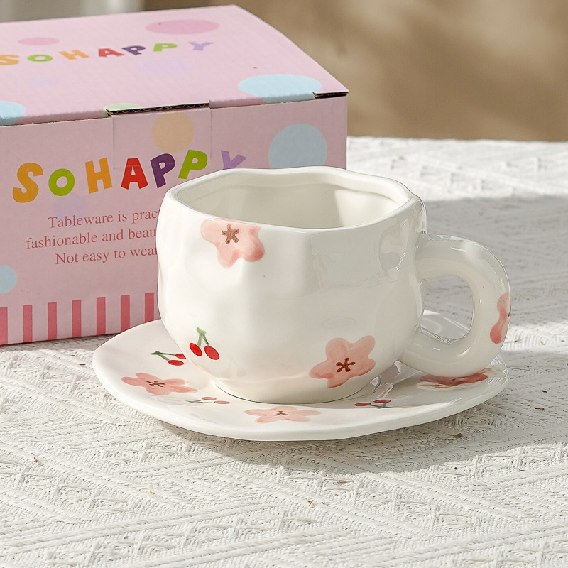 Taza de café de cerámica de alta calidad, taza de café de la tarde, esmalte de color, estilo chino, estilo retro coreano, hogar