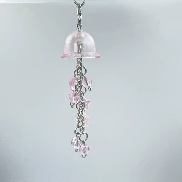 Pink jellyfish mobile phone chain