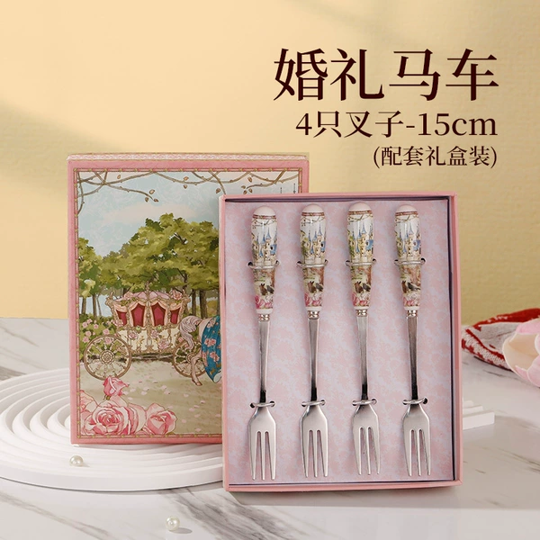 Fork, carriage, gift box, 4 pieces