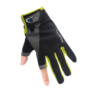 Cycling Gloves Men's Ice Silk Leakage Two-Finger Gloves Thin Fishing Outdoor Cycling Sports Spring and Autumn Summer Takeaway