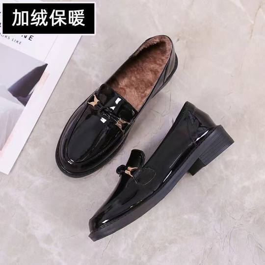Soft Leather Women's Shoes 2025 Autumn and Winter New British Style Small Leather Shoes Trendy Loafers Women's Soft Sole Thick Sole Beanie Shoes Women