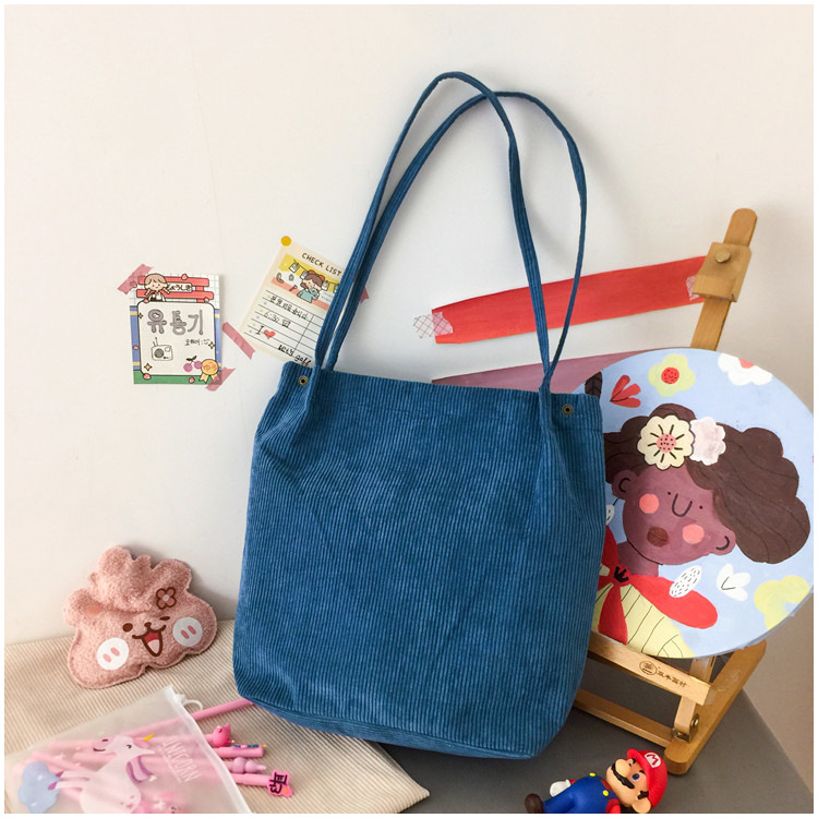 Women's Large Corduroy Bear Cute Magnetic Buckle Tote Bag display picture 20