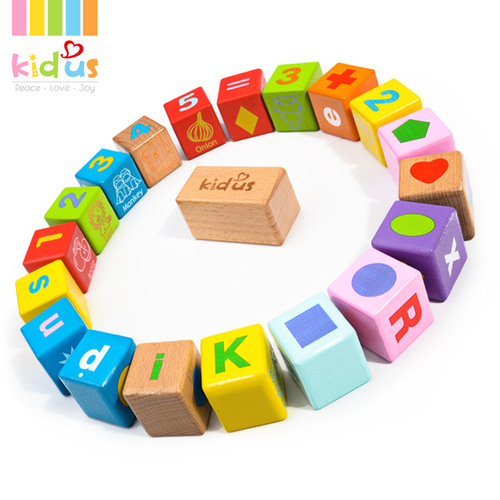 KIDUS 100 Beech wooden building blocks DIY children's educational toys 2-3 years old factory direct sales